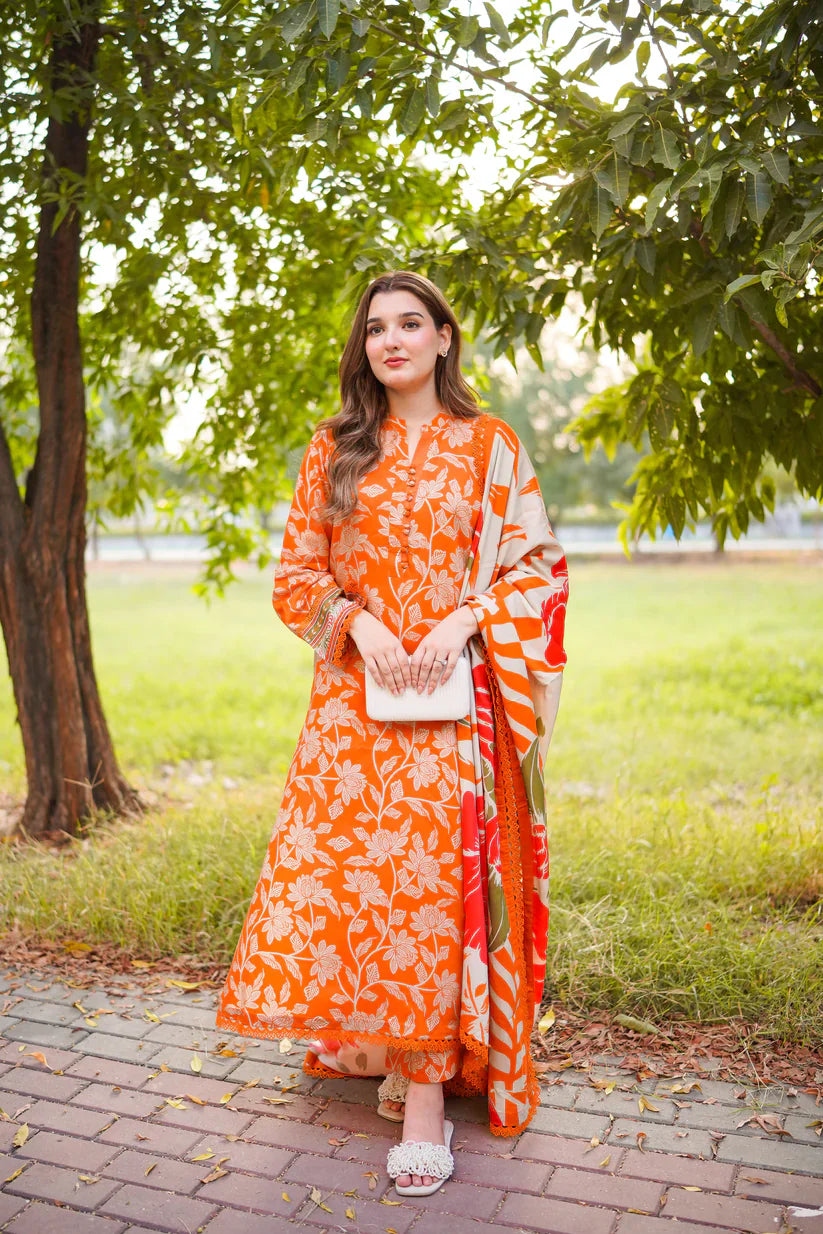 Printed - 3 Pc Khaddar Suit HH63