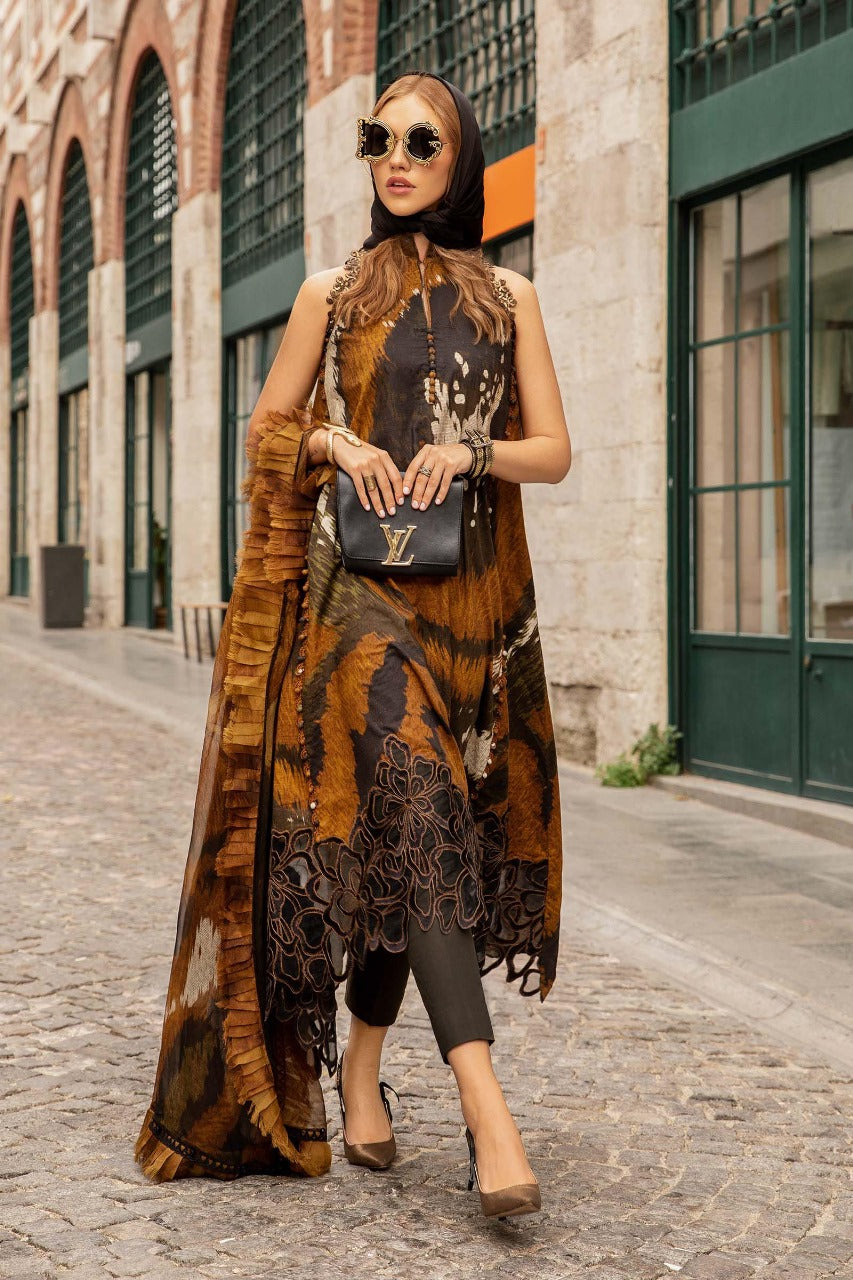 3 Piece Unstitched Printed Suit HH45