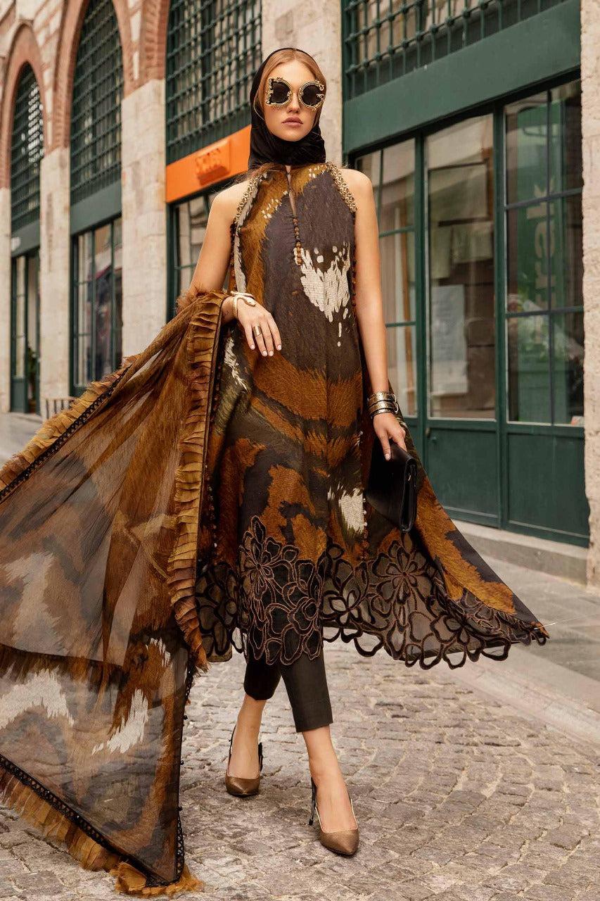 3 Piece Unstitched Printed Suit HH45