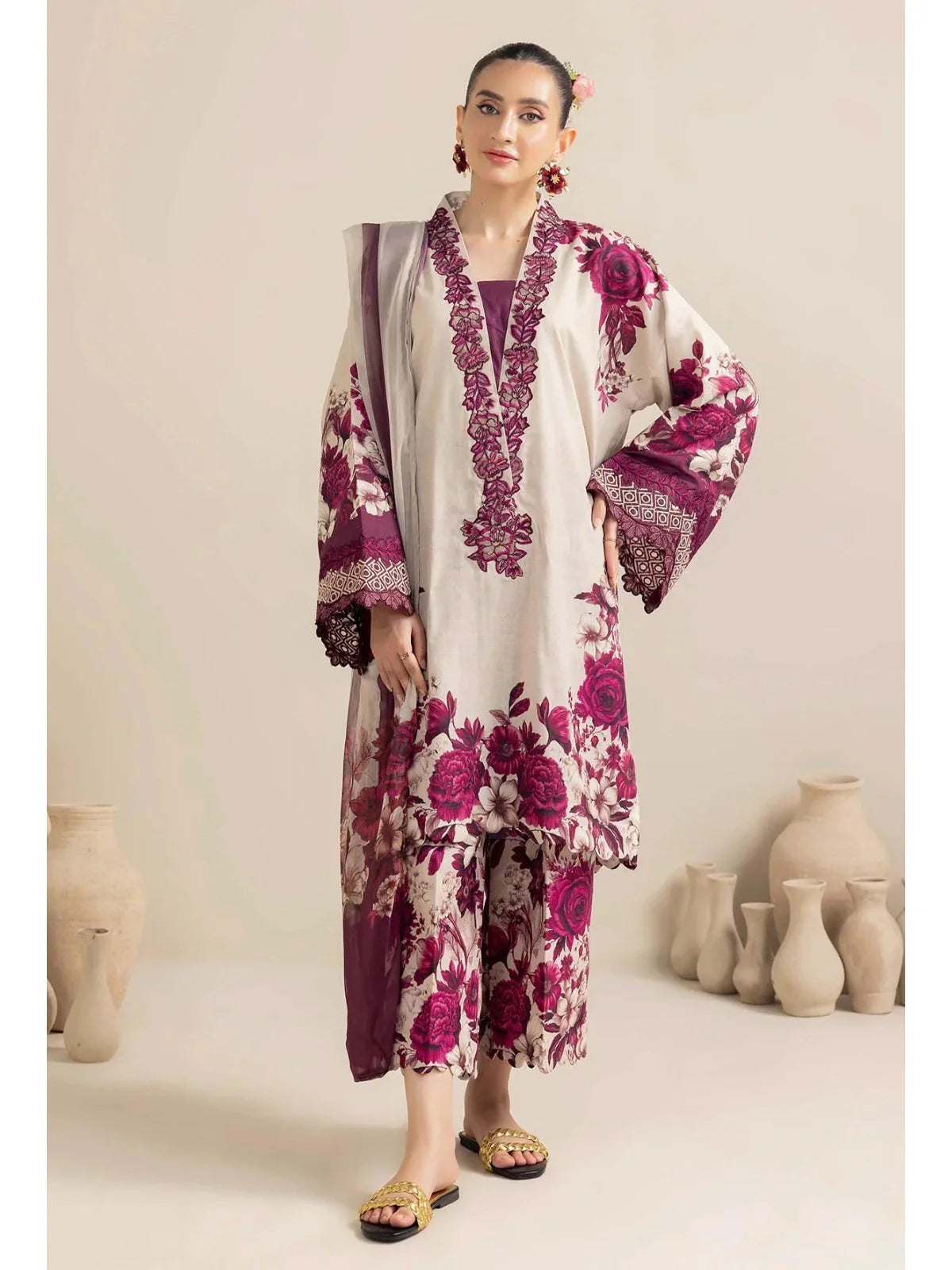 3 Piece Unstitched Printed Katrai Linen / HH378