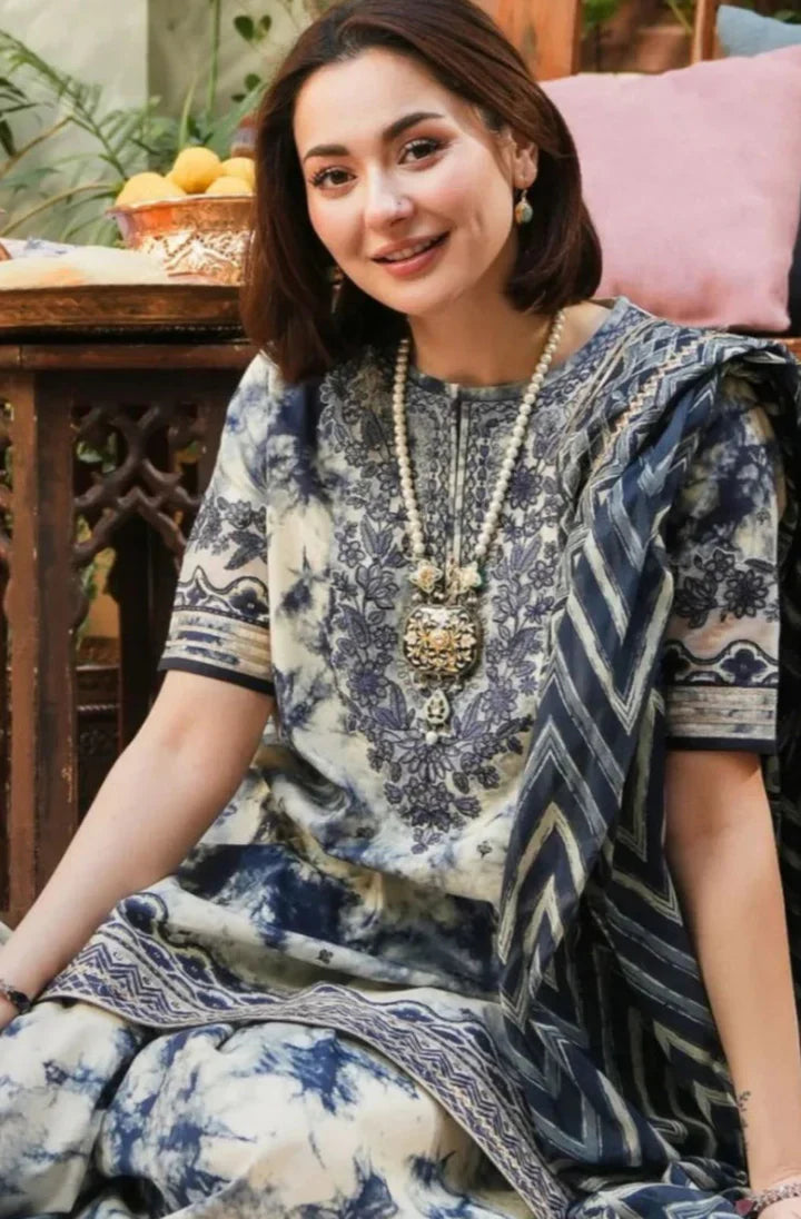 3 Piece Unstitched Printed Katrai Linen / HH375