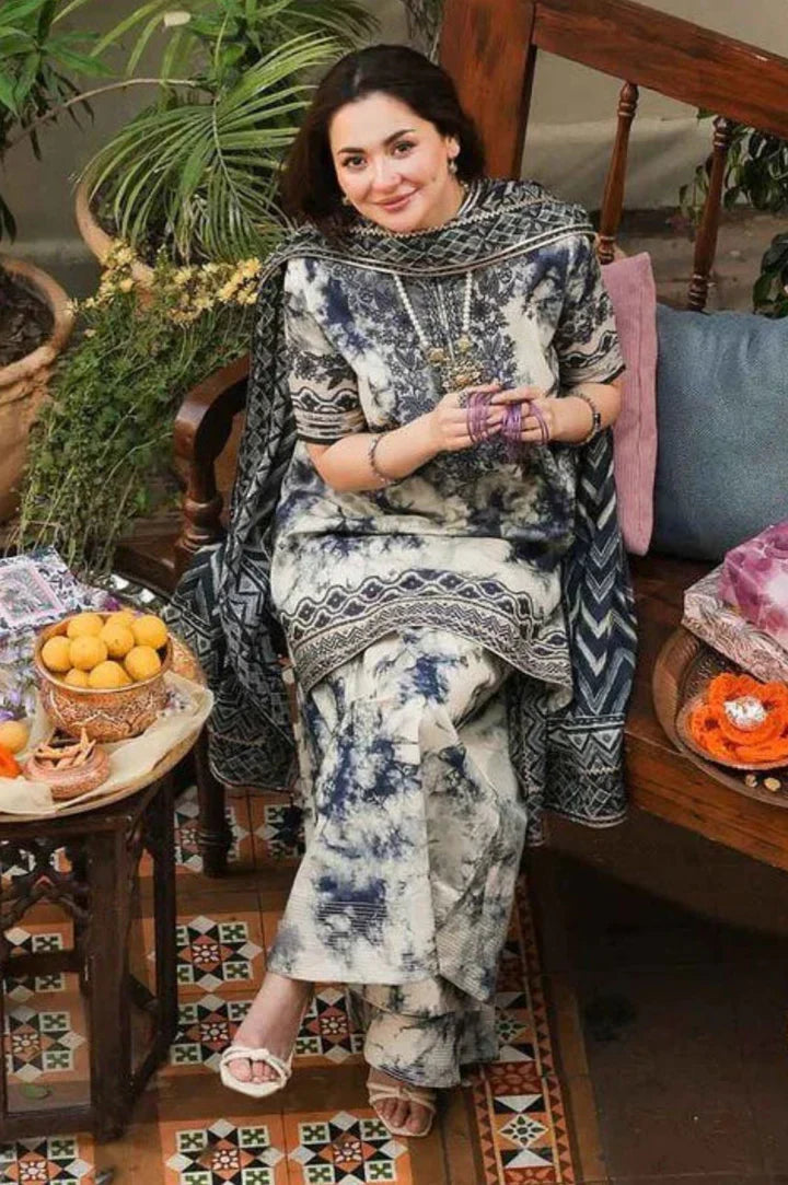 3 Piece Unstitched Printed Katrai Linen / HH375